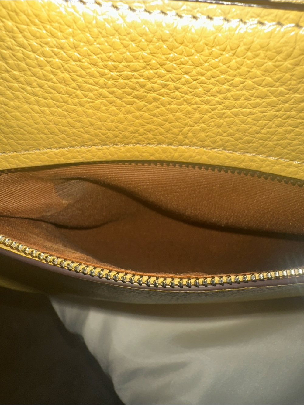 COACH Teri Hobo Pebble Leather Shoulder/Crossbody Bag in Yellow CJ517 - Picture 12 of 13